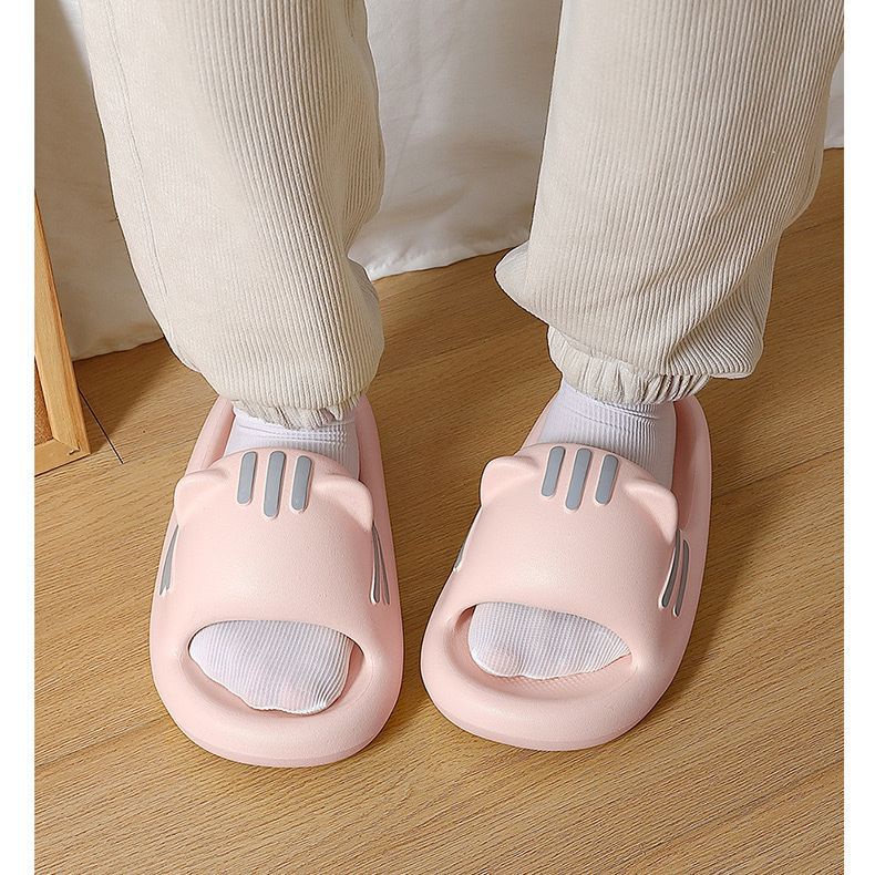 Giày Sandal Đế Cao 3cm Chống Trượt Hình Tai Mèo Ba Màu Sắc Dành Cho Nam Và Nữ