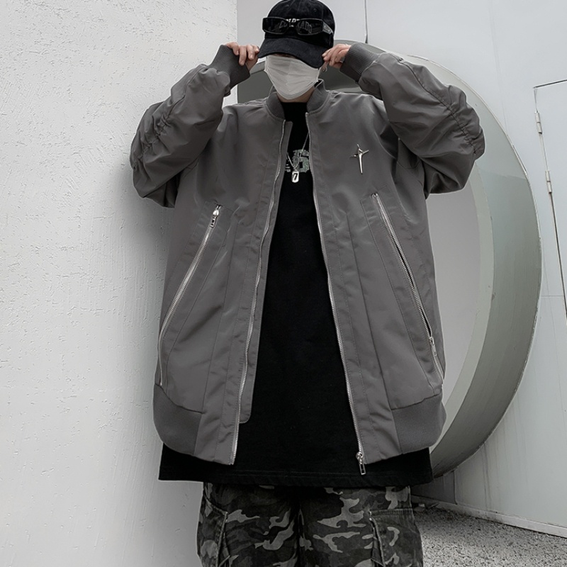 Áo Khoác Bóng Chày Dáng Rộng Phong Cách Harajuku Đường Phố Mỹ Cá Tính Dành Cho Nam