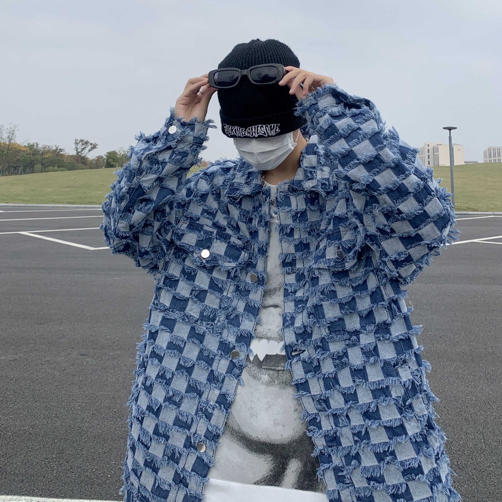 Áo Khoác Denim Cao Cấp Cảm Giác Chạm Cảm Giác Thời Trang Retro Mỹ Mùa Xuân Cho Nam