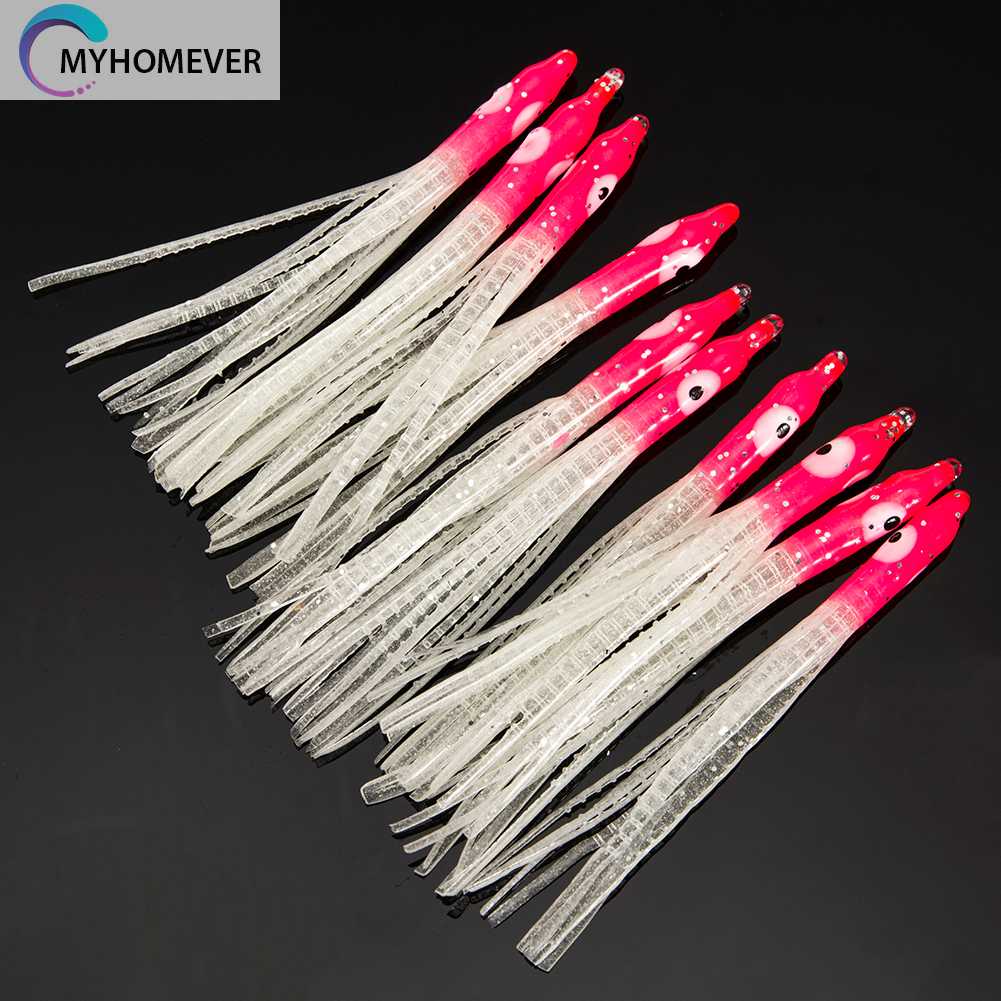 10 Mồi Mực Giả Mềm Phát Sáng Dùng Để Câu Cá