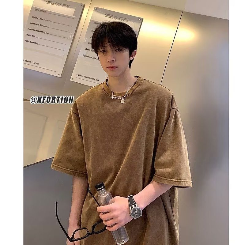 Áo Thun Ngắn Tay Thời Trang Mùa Hè Retro Mỹ Dành Cho Nam