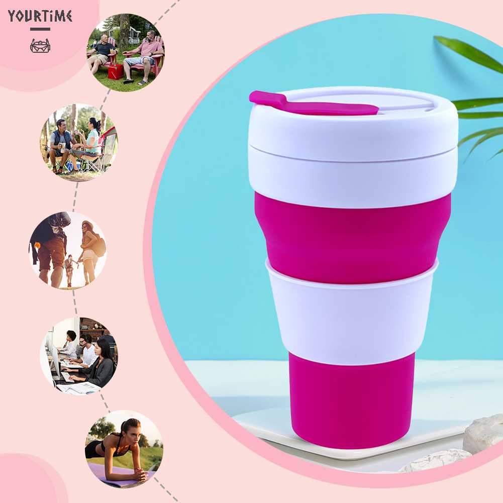 Cốc Uống Cà Phê 475ml Bằng Silicone Có Thể Tháo Rời Tiện Dụng Mang Theo Du Lịch