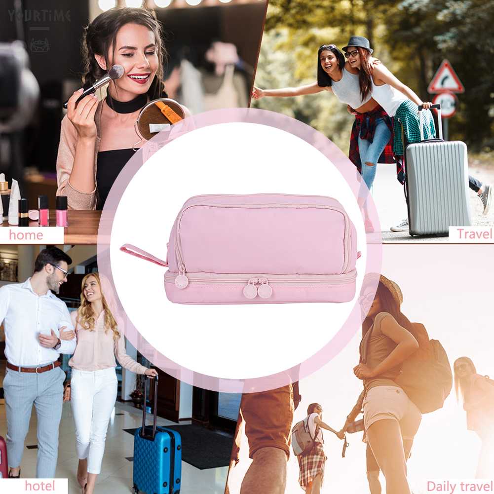 Túi Đựng Mỹ Phẩm Hai Lớp Có Móc Treo Tiện Lợi Dành Cho Nữ