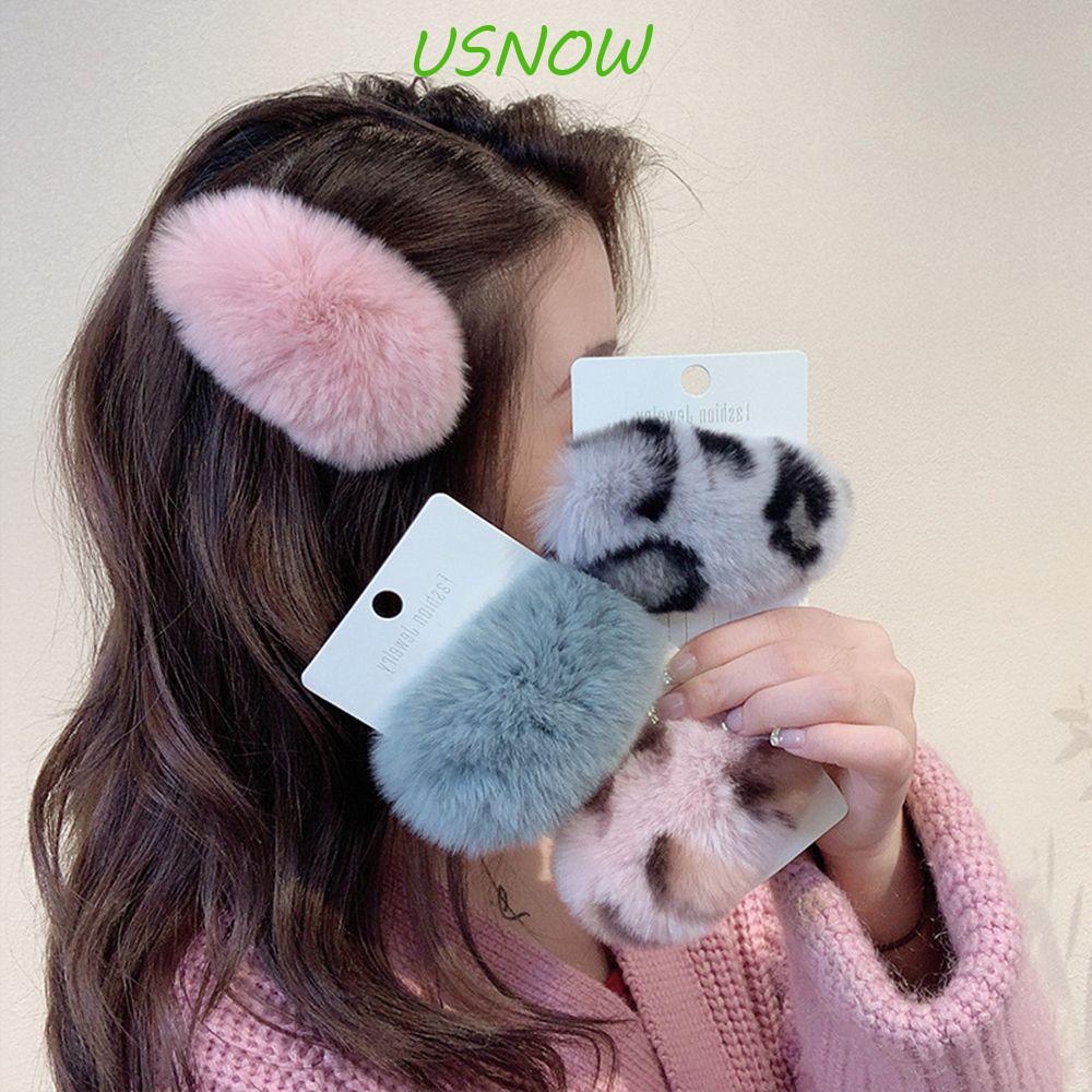 Kẹp Tóc Phủ Lông Giả Ngọt Ngào Sáng Tạo Cho Nữ