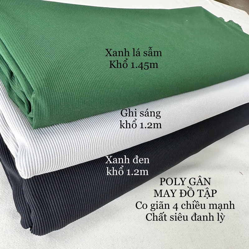 Vải thun gân, Thun Poly ,- may Đồ Tập-Bộ bó sát-gân nhỏ- co giãn tốt