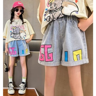 Quần short jean ống rộng mùa hè cho bé gái