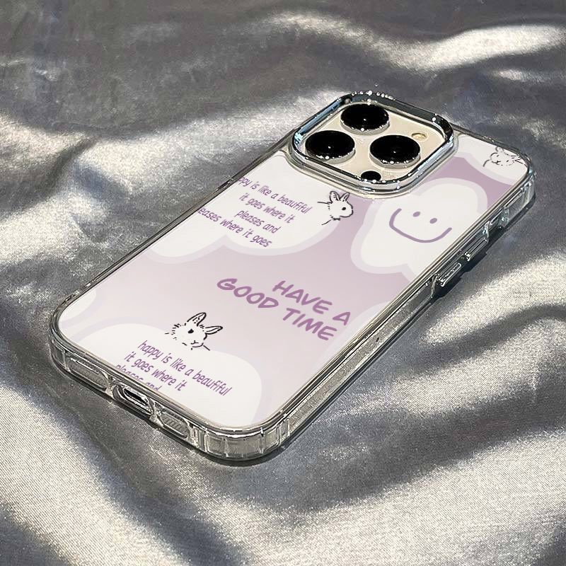 ✅Ốp Điện Thoại Dẻo Họa Tiết Chú Thỏ Tím Dễ Thương Chống Sốc Cho iPhone12 RA2S 8 11maxplus 14Pro13In 7
