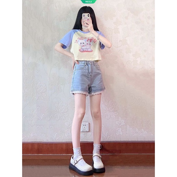 Áo Thun Ngắn Tay In Hình Mèo Hoạt Hình Sáng Tạo Thời Trang Mùa Hè Hàn Quốc Dành Cho Nữ Y2k
