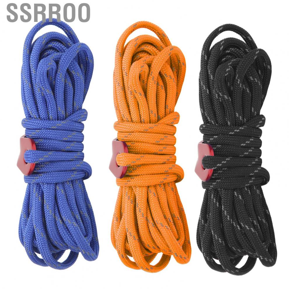 Ssrroo Camping Rope  Vibrant Colors Sturdy Reusable Windproof Reflective Guyline Tent Rope Polyester Silk  for Camping