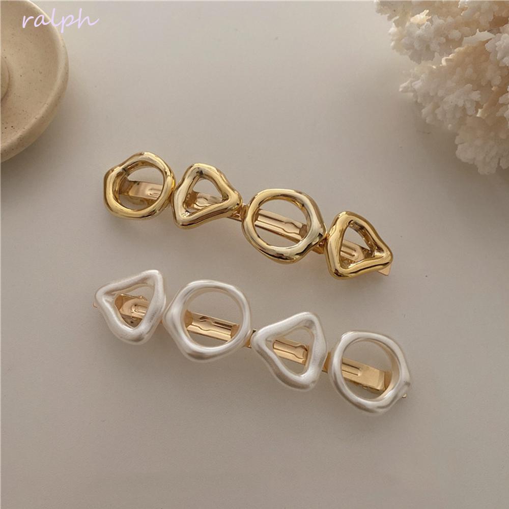 Kẹp Tóc Hình Học Bằng Kim Loại Phong Cách Vintage