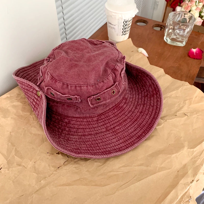 Nón Tai Bèo Vành Rộng Vải Cotton Chống Nắng Kiểu Mỹ Dễ Thương Cho Nữ