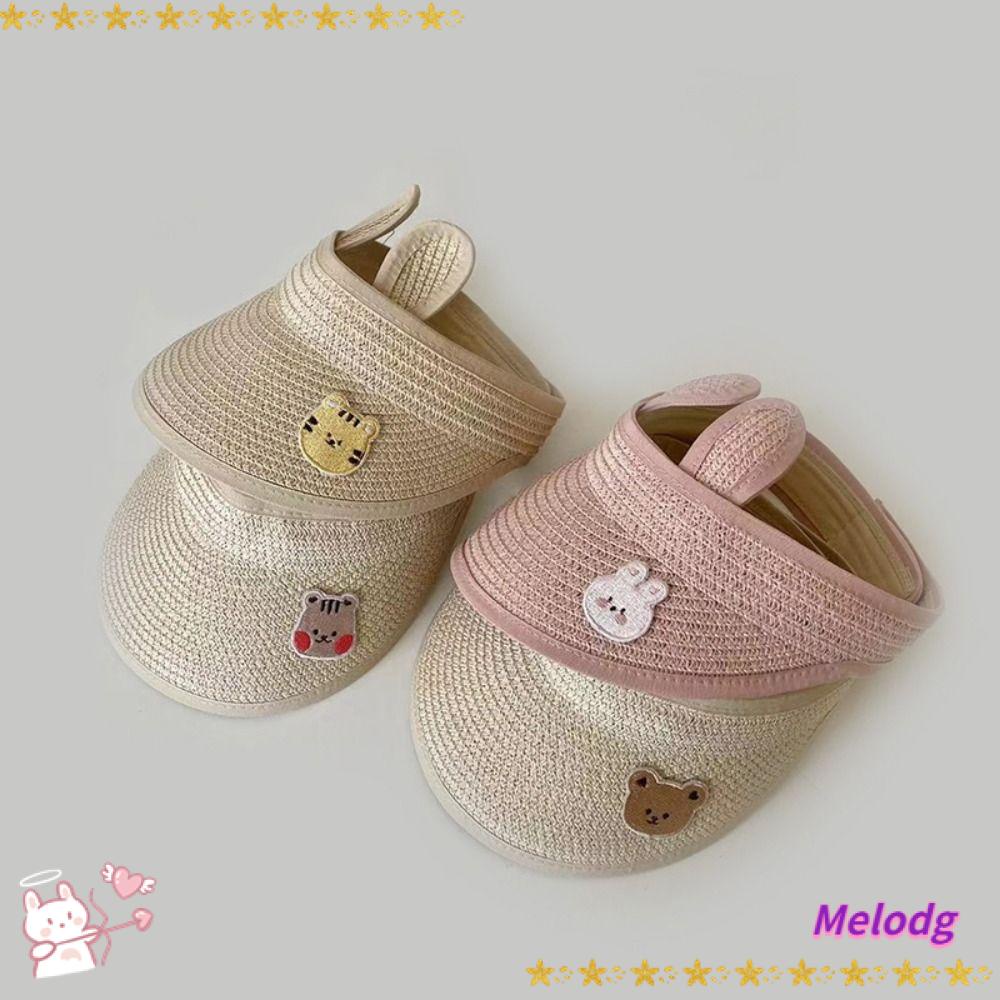 MELODG Mũ Đi Biển Mùa Hè Hở Chóp Có Thể Điều Chỉnh Cho Bé
