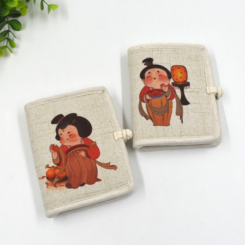 Dễ thương vải ngắn ví nhỏ cô gái gấp vải chủ thẻ sinh viên phong cách mới phiên bản hàn quốc độc đáo đơn giản