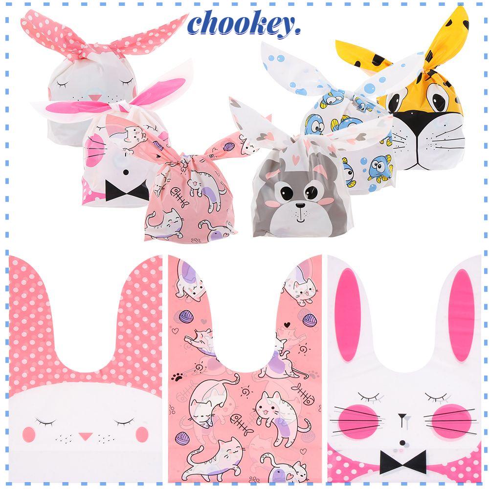 CHOOKEY 10 Túi Đựng Bánh Quy Hình Thỏ Phục Sinh Dễ Thương