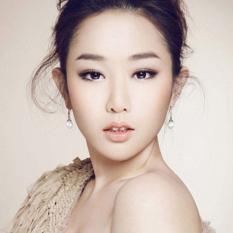 Ygt Set Vòng cổ + Bông Tai Đính Ngọc Trai Giả Hình Giọt Nước Thời Trang