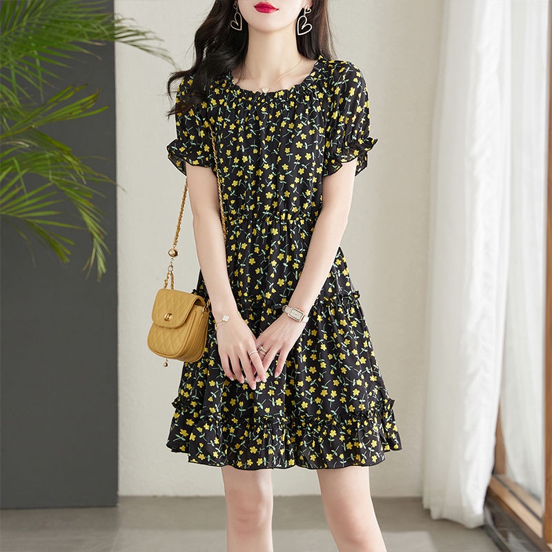 Đầm Hoa Tay Ngắn Thời Trang Mùa Hè 2023 Mới Cho Nữ