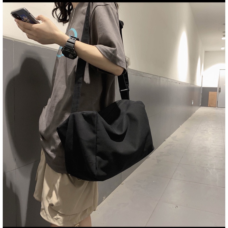 2 · túi đeo chéo vai đơn irls dung tích lớn ins túi vải lười apanese