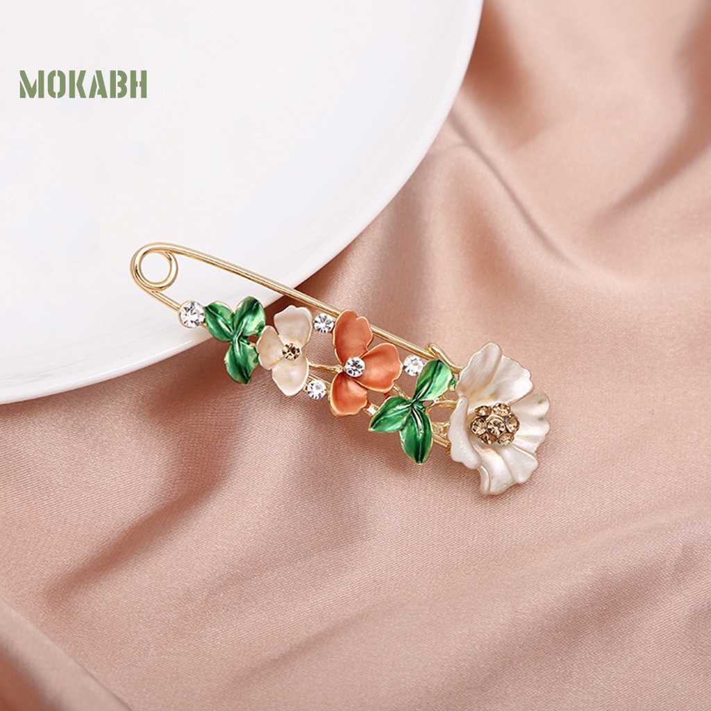 Ghim Cài Áo Hình Hoa Đính Đá Mạ Điện Dễ Phối Đồ Thời Trang Cho Nữ