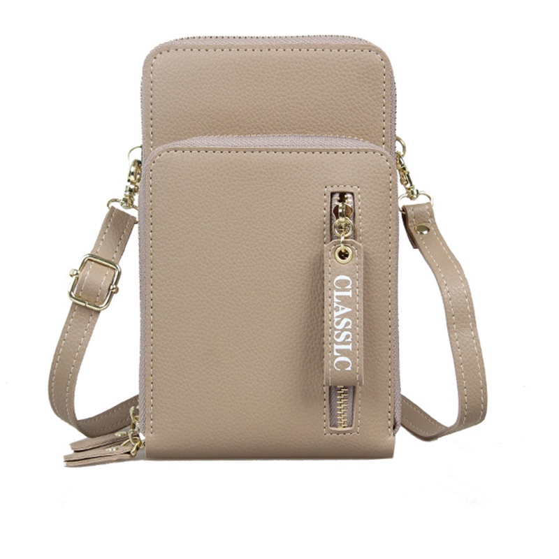 Túi Đeo Vai Đa Năng Màu Trơn Có Khóa Kéo Thời Trang Phong Cách Hàn Quốc Cho Nữ