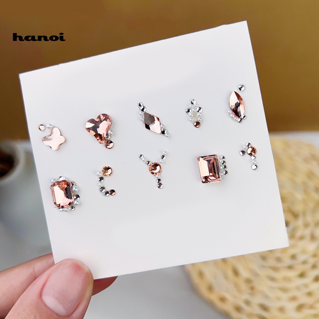 Đá Pha Lê Hình Trái Tim 3D Nhiều Kích Cỡ Trang Trí Móng Nghệ Thuật DIY