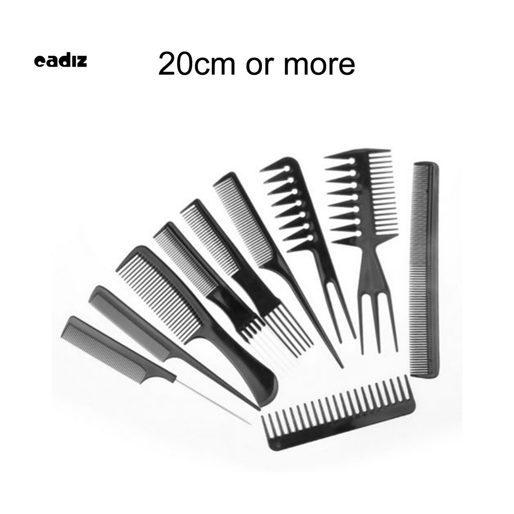 Bộ 10 Lược Chải Tóc Bằng Nhựa Màu Đen Siêu Bền Tiện Dụng