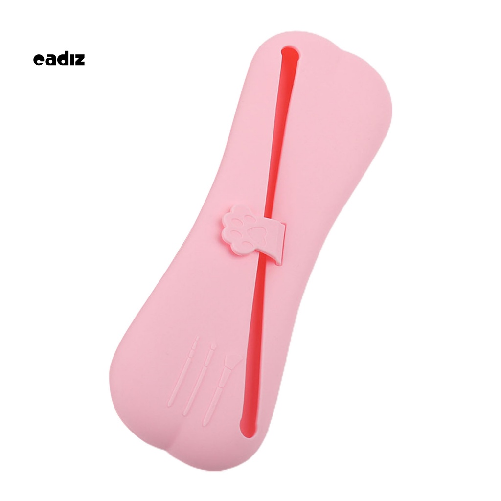 Túi Đựng Cọ Trang Điểm CADI Bằng Silicon Mềm Dung Tích Lớn Chống Bụi Chống Rơi Hình Dấu Chân Mèo