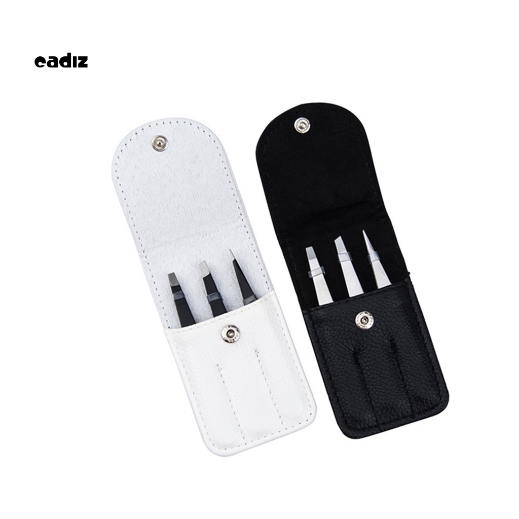 Bộ 3 Nhíp Tỉa Lông Mày / Lông Mi Giả Bằng Thép Không Gỉ Đa Năng Tiện Dụng