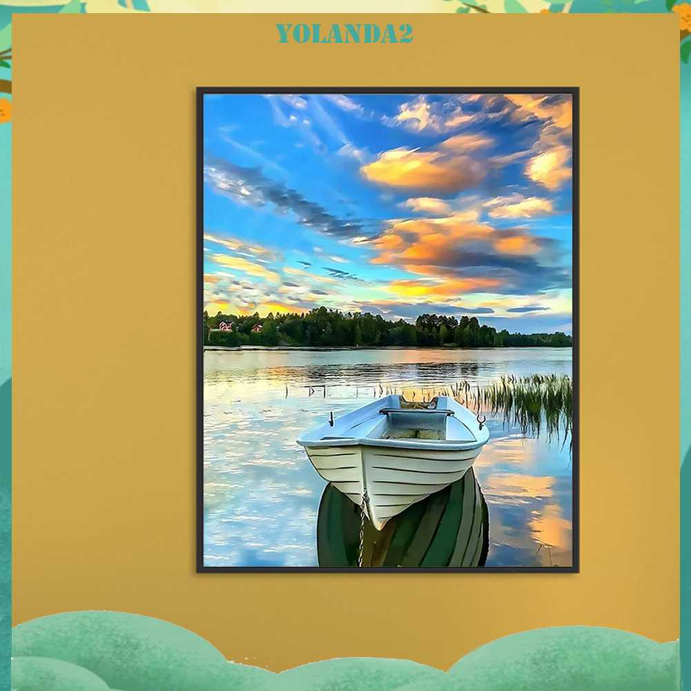 Tranh Đính Đá Kim Cương Toàn Bộ 5D DIY Hình Vẽ Hồ Nước