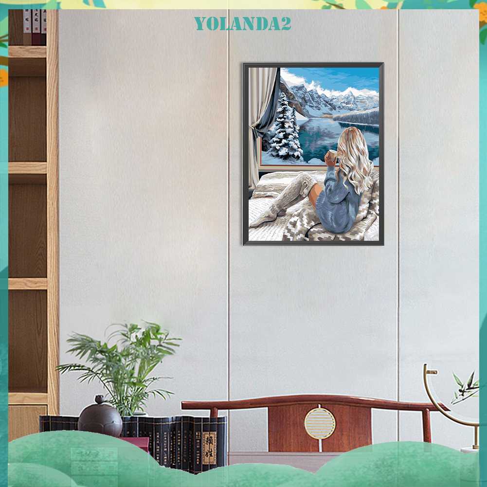 Tranh Đính Đá Kim Cương Toàn Bộ 5D DIY Hình Vẽ Cô Gái Trang Trí Nhà Cửa