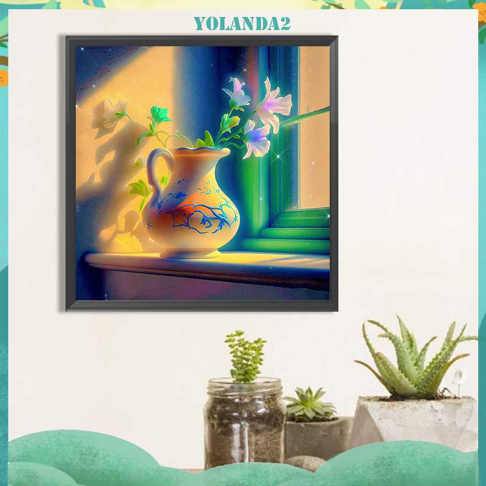 Tranh Đính Đá Kim Cương Toàn Bộ 5D DIY Hình Vẽ Hoa Trang Trí Nhà Cửa