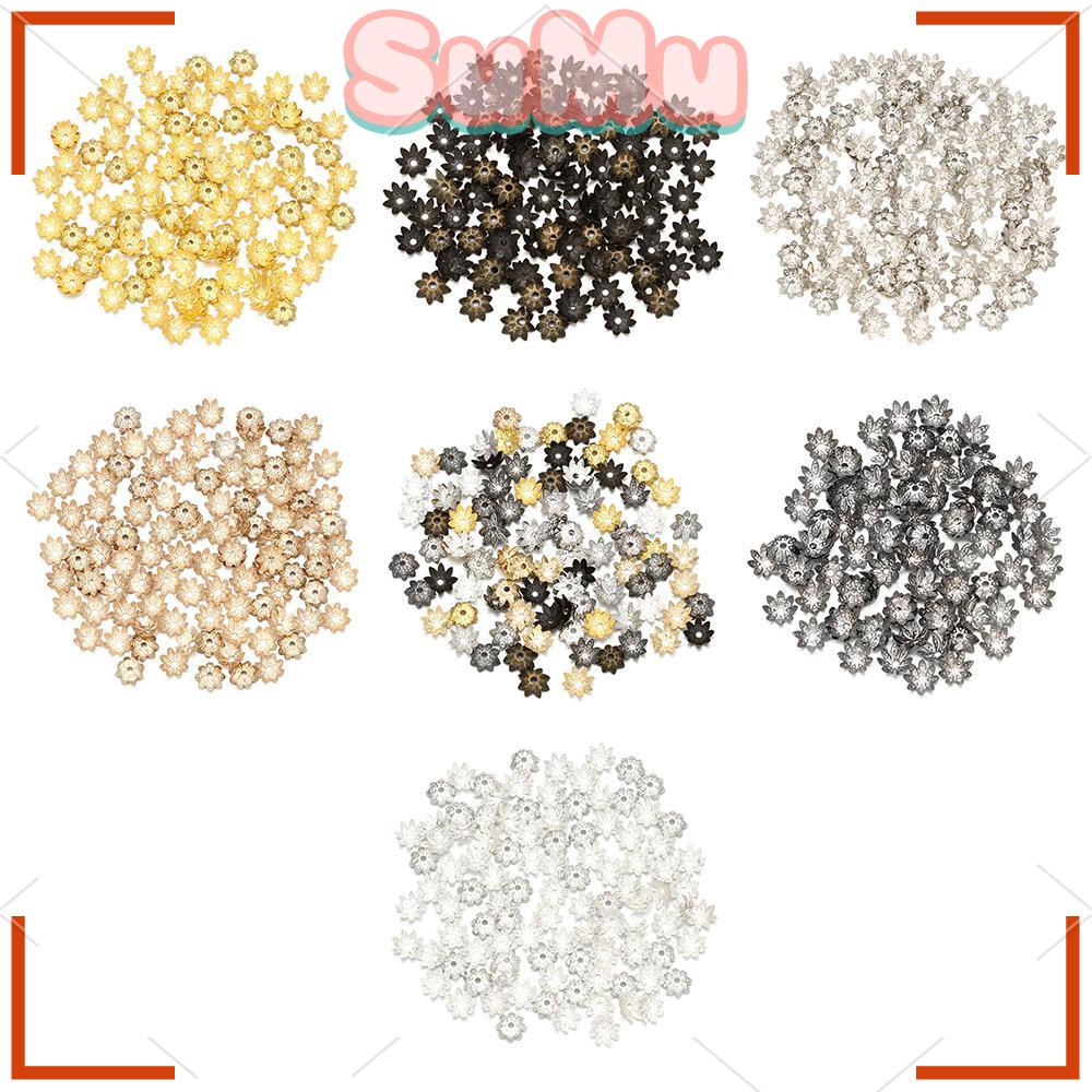 Set 100 Hạt Đệm Bằng Kim Loại Hình Hoa Sen Dùng Làm Trang Sức DIY