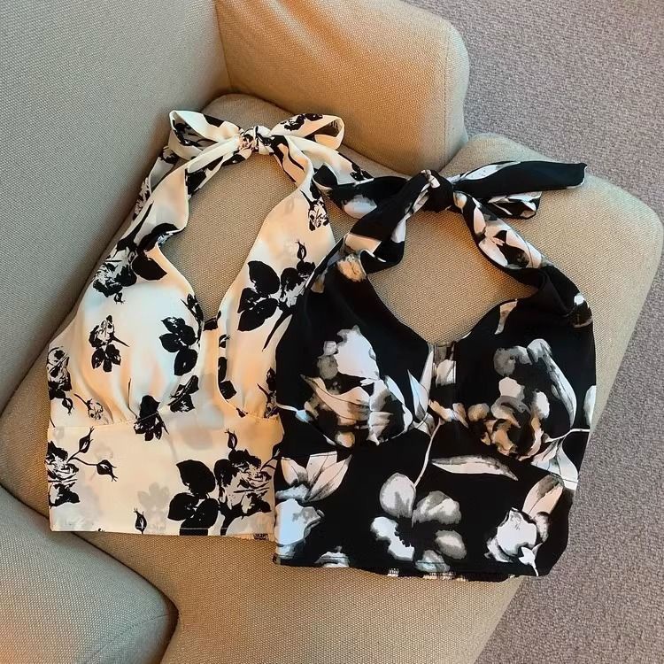 Áo Hai Dây Cổ Chữ v Họa Tiết Hoa Thời Trang Mùa Hè 2023 Dành Cho Nữ