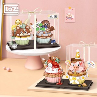 Loz bộ đồ chơi lắp ráp mô hình bánh cupcake / heo / dâu tây xinh xắn