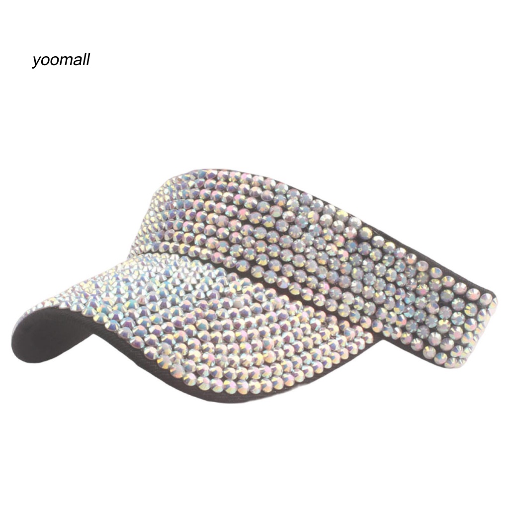 Mũ Lưỡi Trai Hở Chóp Đính Đá Lấp Lánh Có Thể Điều Chỉnh