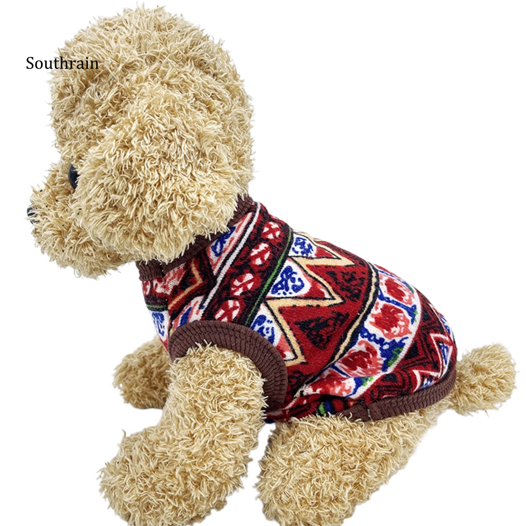 Áo Sweater Vải Polyester Thoáng Khí In Họa Tiết Độc Đáo Giữ Ấm Mùa Đông Cho Cún Cưng