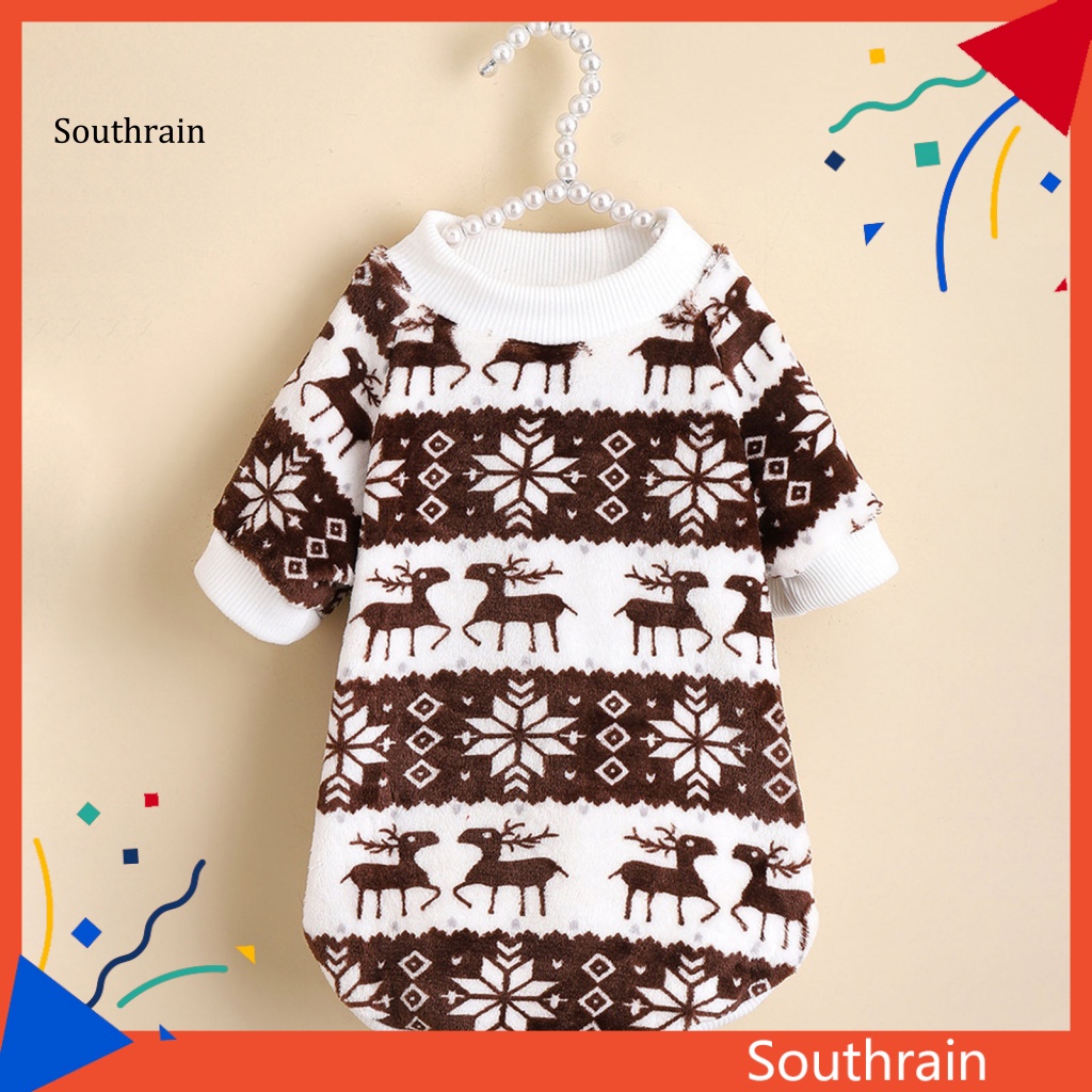 Áo Giáng Sinh 2 Tầng Siêu Mềm Bằng Polyester In Họa Tiết Sáng Tạo Cho Cún Cưng