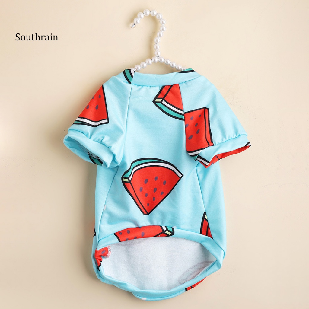 Áo Thun Bằng Polyester Chống Nhăn Thoáng Khí In Họa Tiết Trái Cây Cho Thú Cưng