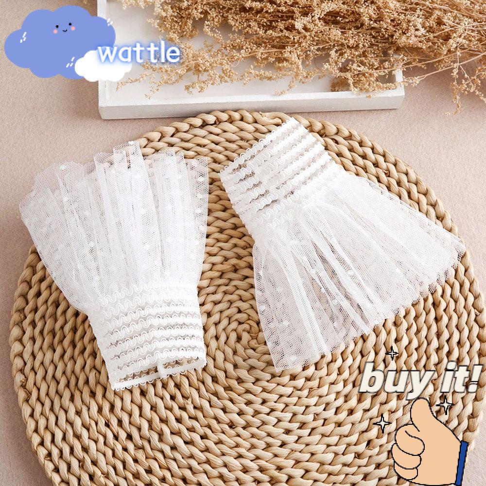 1 Cặp Găng Tay Giả Viền Bèo Bảo Vệ Chống Nắng Khi Mặc Áo Len