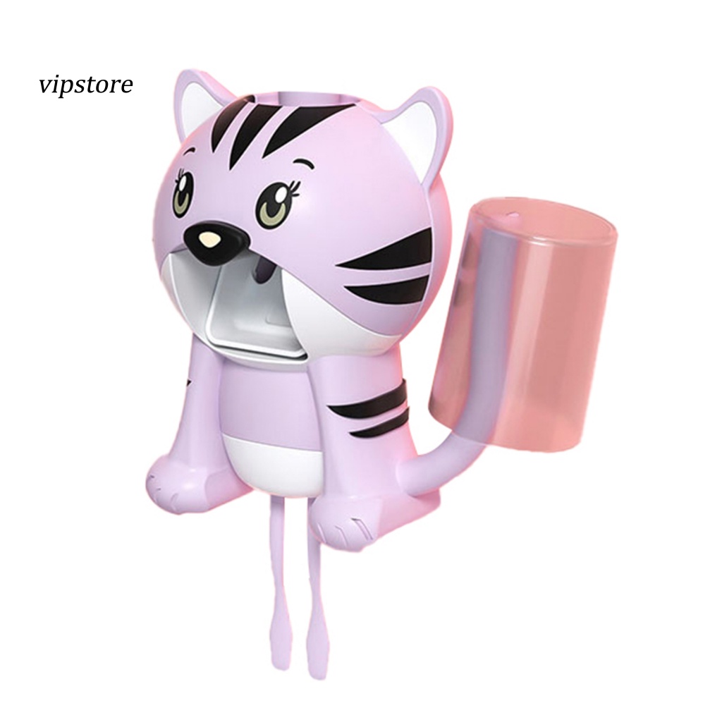 Dụng Cụ Nặn Kem Đánh Răng Tự Động Gắn Tường Hình Hổ Hoạt Hình Dành Cho Phòng Tắm