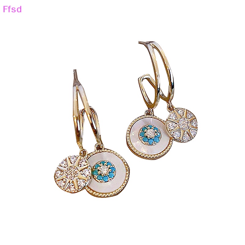 1 Đôi Bông Tai Hình Tròn Đính Hoa Phong Cách Hàn Quốc Thời Trang Cho Nữ