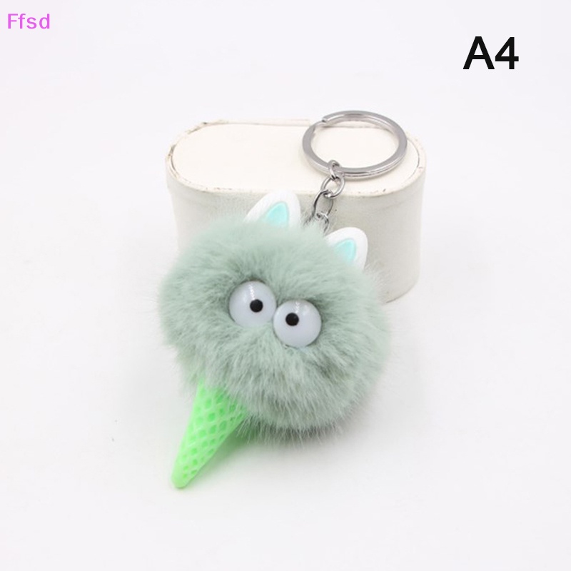 {Ffsd} Móc Khóa Banh Lông Thỏ Giả 6cm Gắn Quả Bông Pompom Cho Túi Xách * Bán Chạy