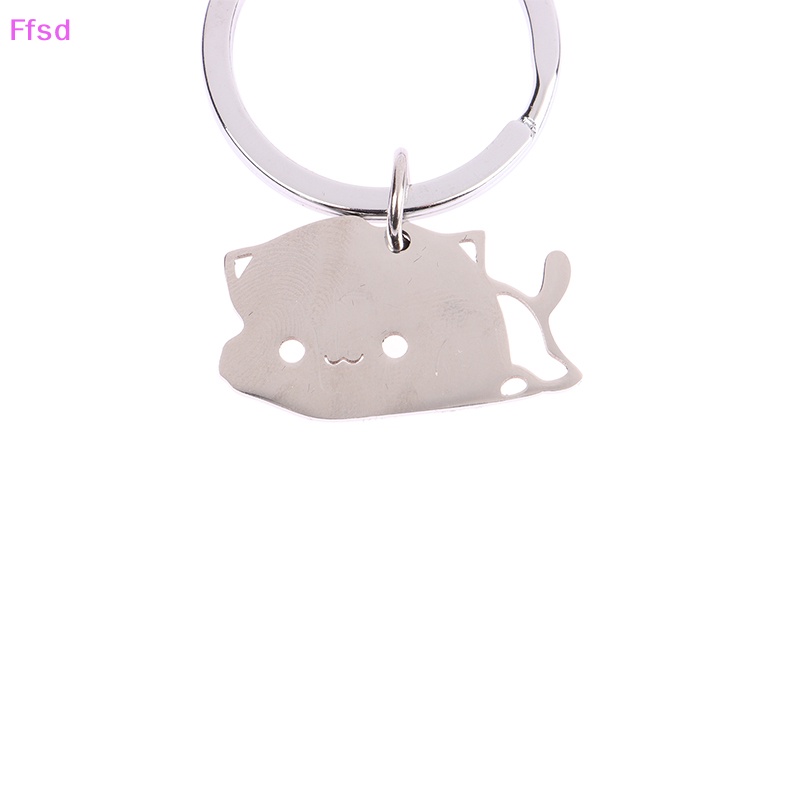 {Ffsd} Móc Chìa Khóa Bằng Thép Không Gỉ Hình Mèo Hoạt Hình Dễ Thương Trang Trí Túi Xách * Bán