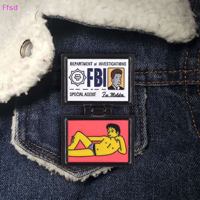 {Ffsd} Ghim Cài Áo Khoác Thẻ Danh Thiếp Đặc Biệt I Simpson Spille X-Lime FBI Fox Mulder ID Phong Cách Punk Thích Hợp Làm Quà Tặng Bán Chạy