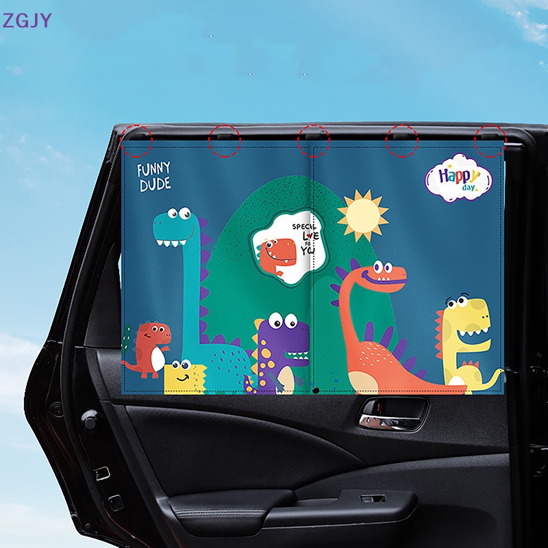 Tấm Che Nắng Từ Tính Họa Tiết Hoạt Hình Cho Cửa Sổ Xe Hơi Mới