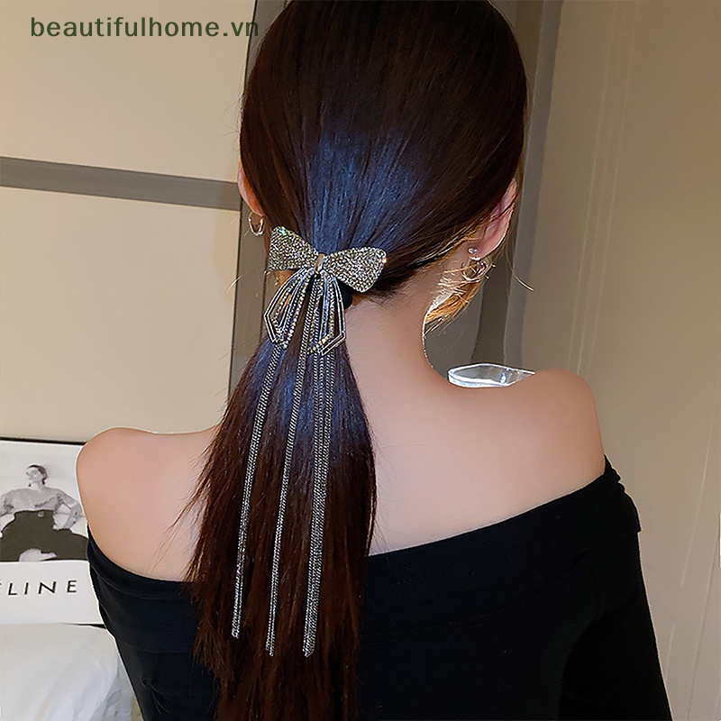 Kẹp Tóc Nơ Đính Đá Lấp Lánh Thời Trang Cho Nữ