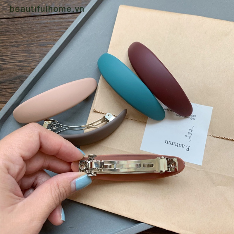 Kẹp Tóc Hình Học Màu Lì Thanh Lịch Cho Nữ