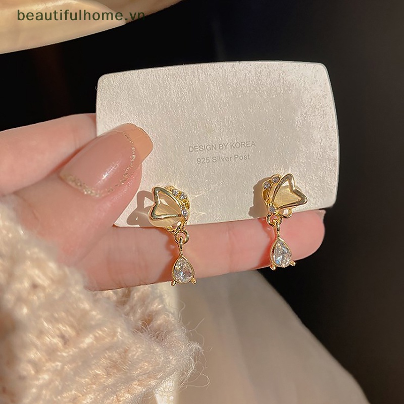 Bông Tai Hình Giọt Nước Đính Đá Zircon Hình Giọt Nước Thời Trang Cho Nữ