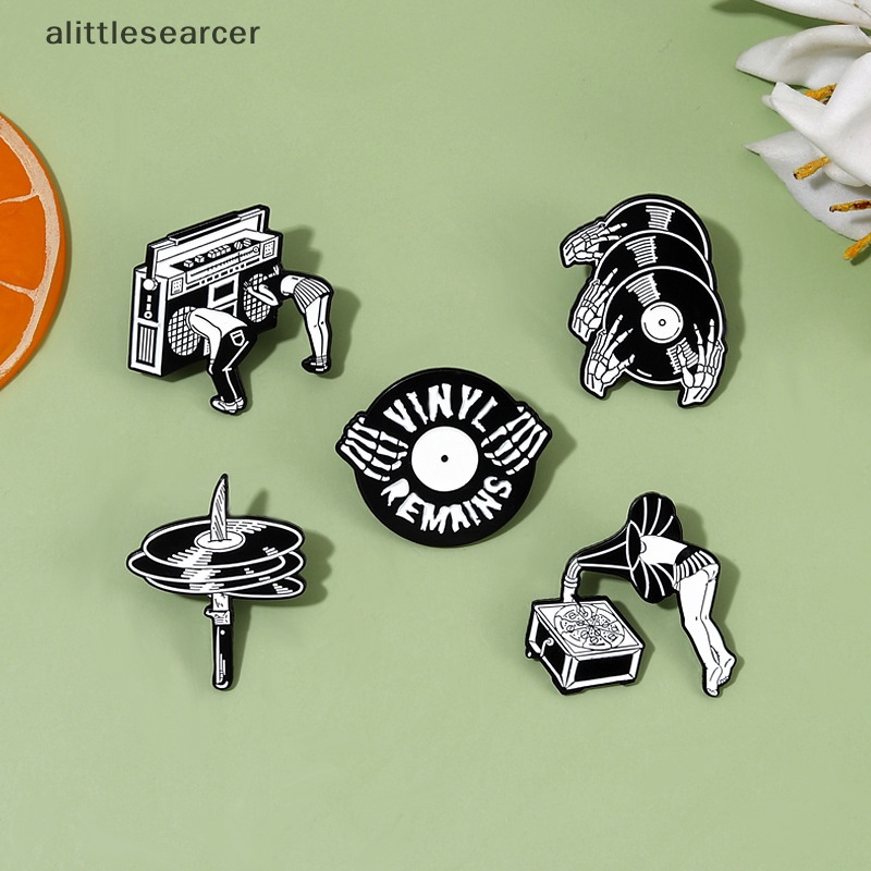 Ghim Cài Áo Bằng Vinyl Hình Đĩa Hát Kinh Dị Màu Đen