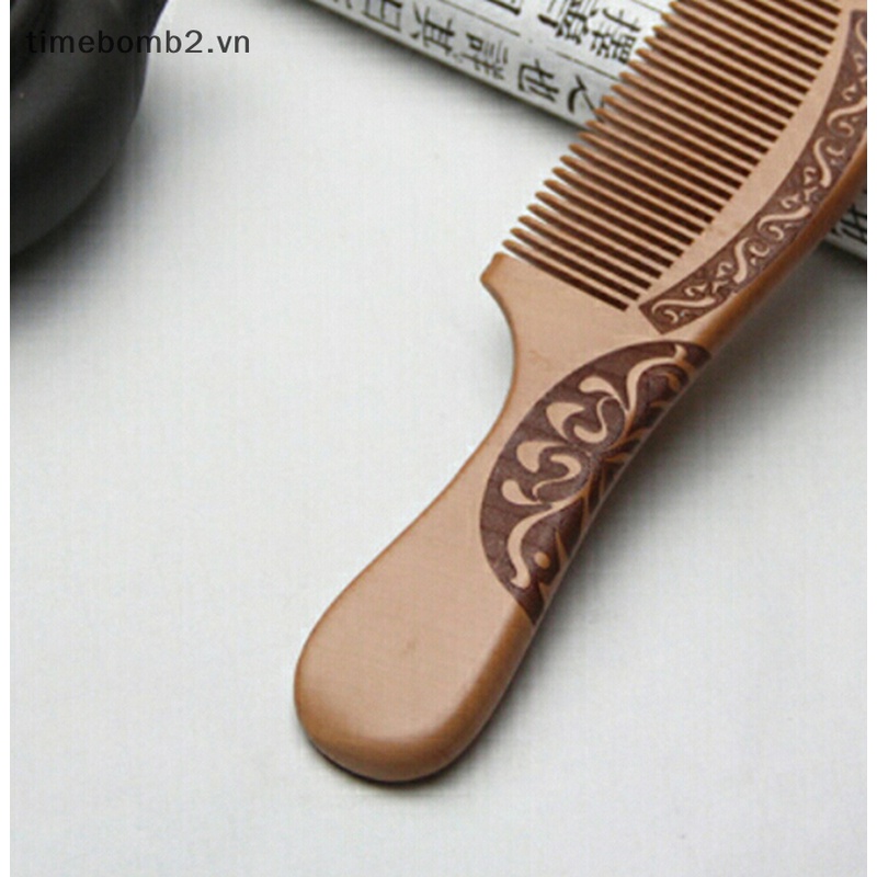 Lược Gỗ Đào Tự Nhiên Chống Tĩnh Điện Mát Xa Đầu An Toàn Cho Sức Khỏe