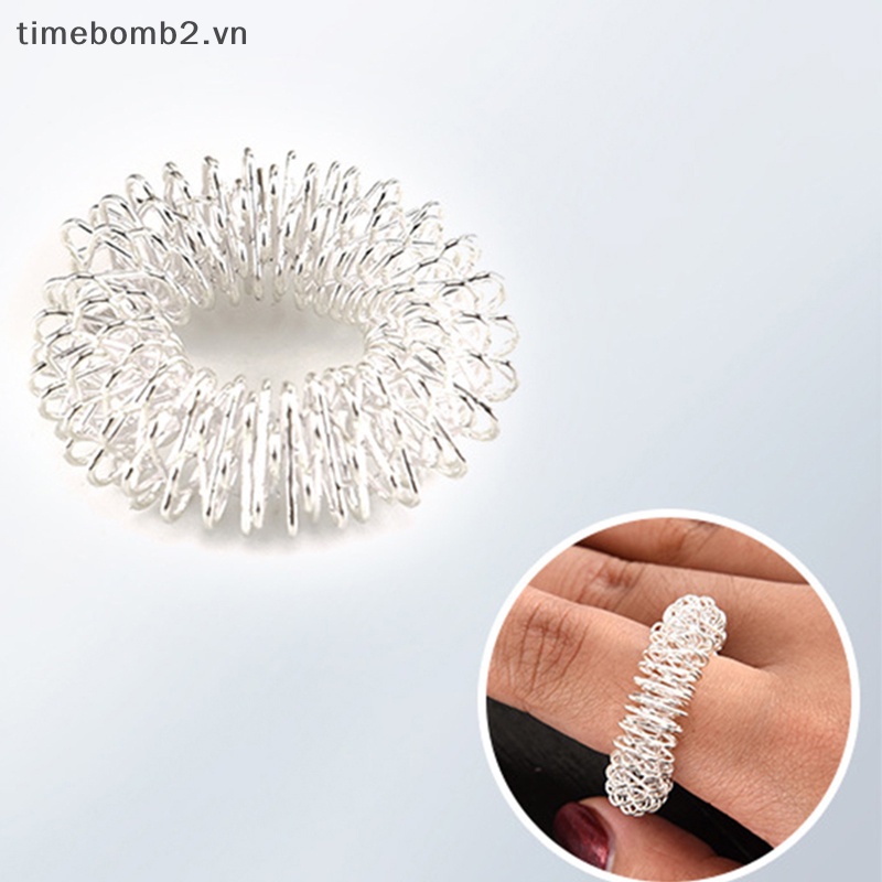 Set 10 Nhẫn Thép Không Gỉ Mát Xa Ngón Tay Giúp Thư Giãn